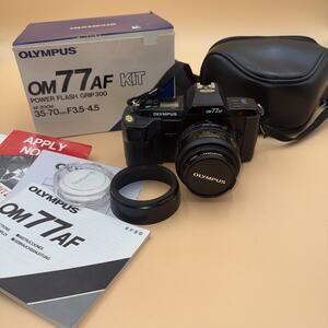 Olympus OM77AF w/ 35-70mm F3.5-4.5 Lens SLR Film Camera- Works Great